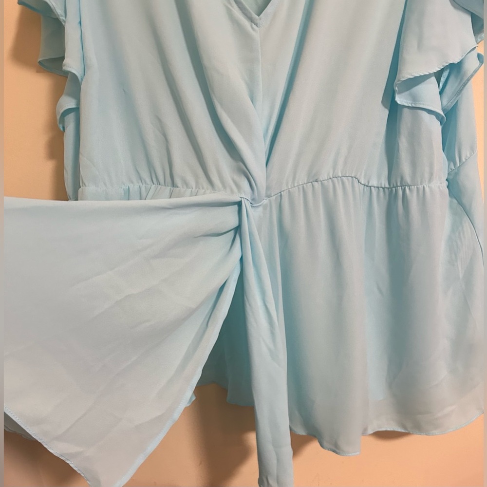 Torrid Georgette Twist Surplice Flutter Sleeve Bl… - image 6